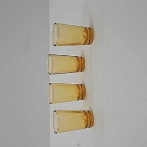 Set of Four Amber Glass Shot Glasses (Indiana Glass??)